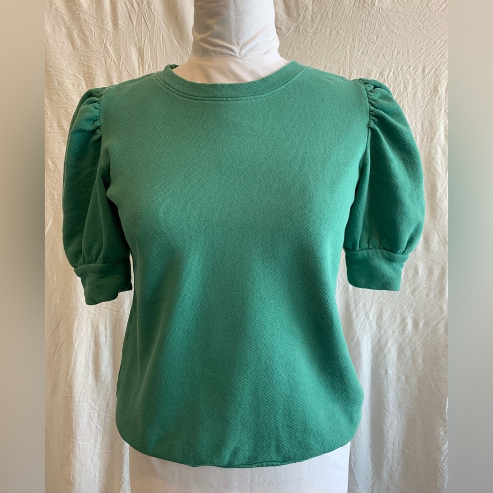 Green Puff‎ Sleeve Women's Top